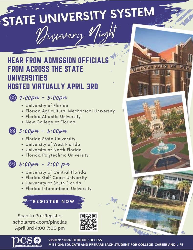  State University System Discovery Night April 3rd